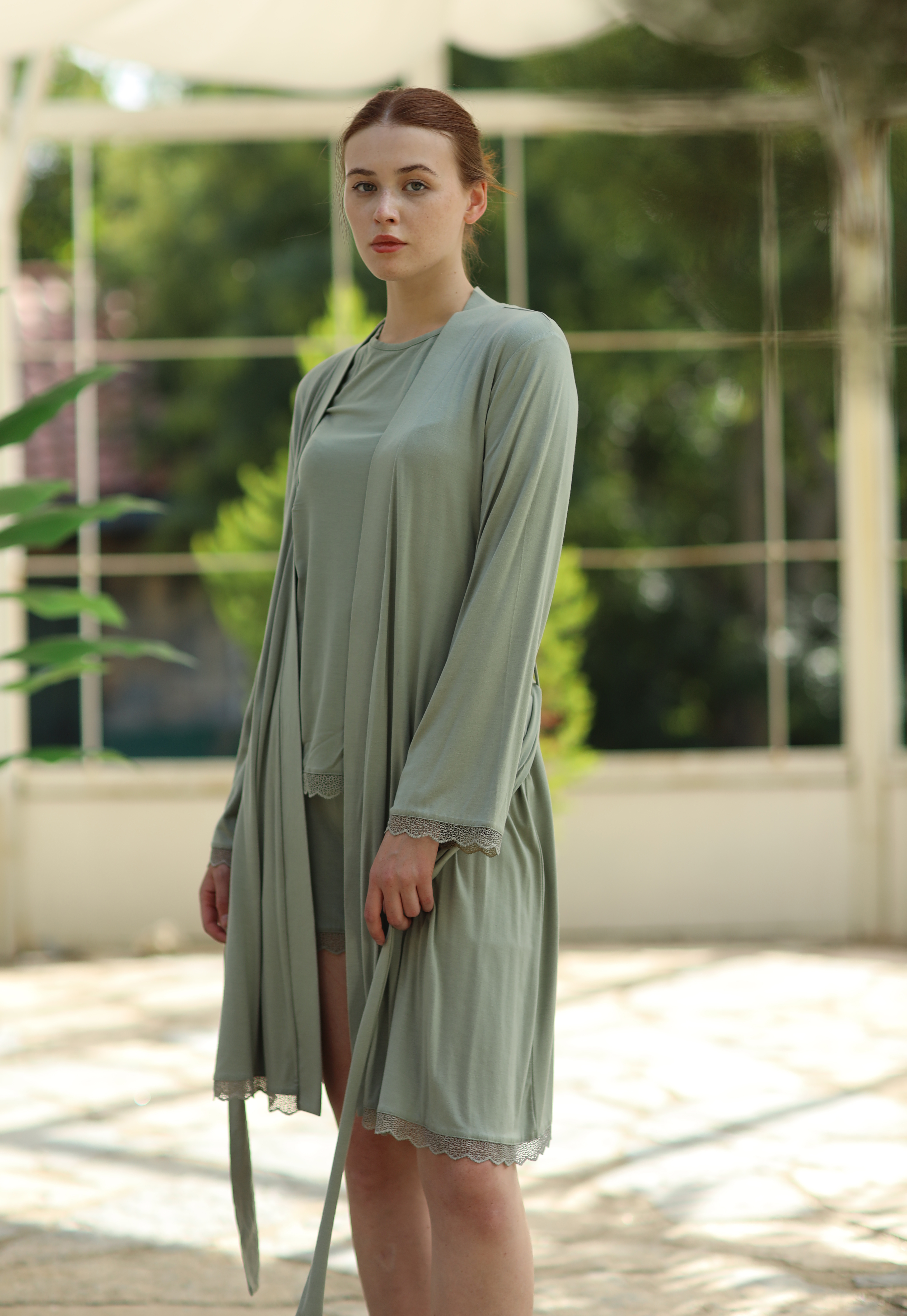 Kadın Yeşil Gecelik Seti