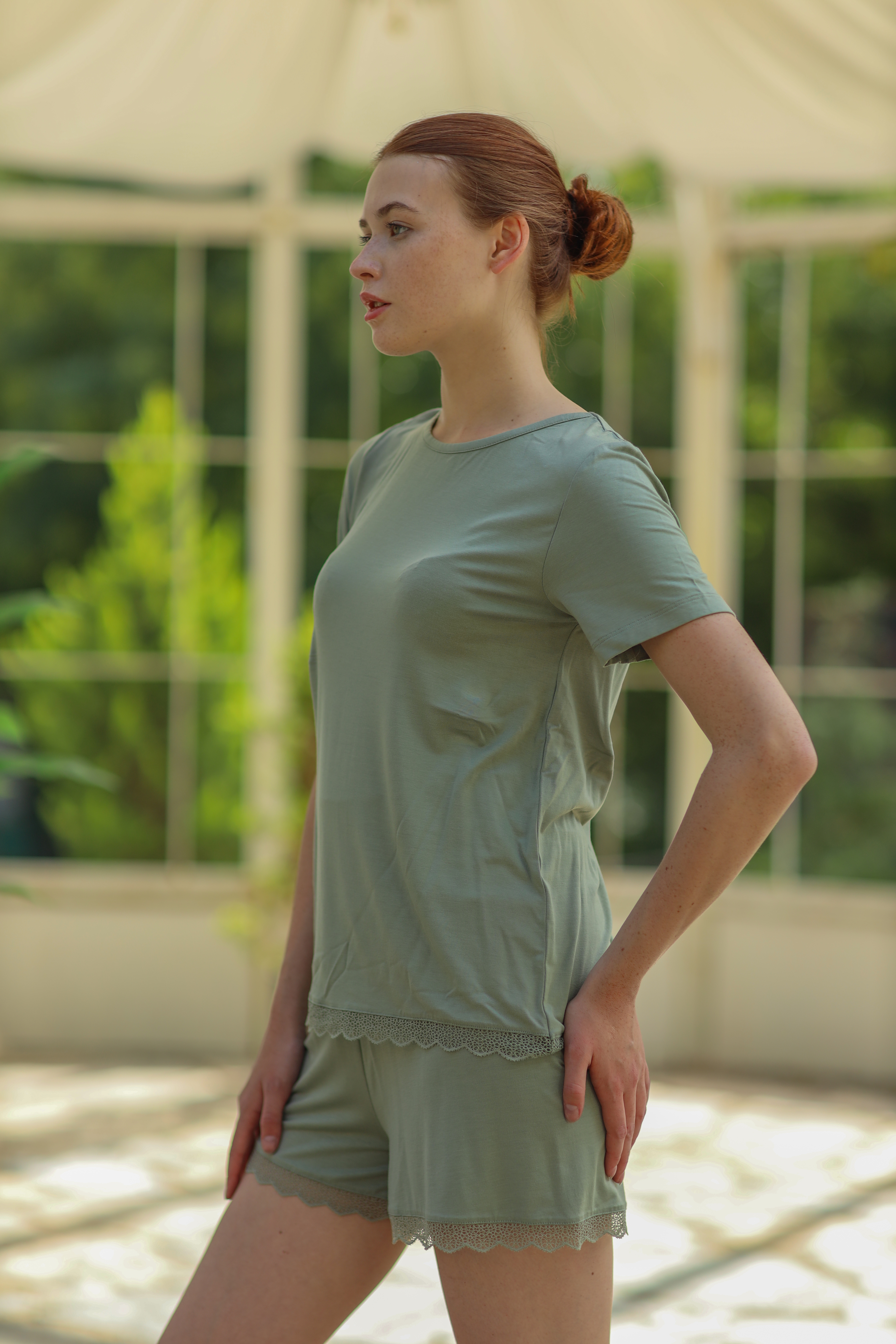 Kadın Yeşil Gecelik Seti